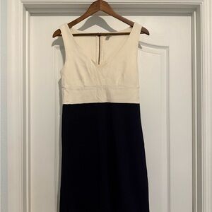 J. Crew Off White and Navy Dress